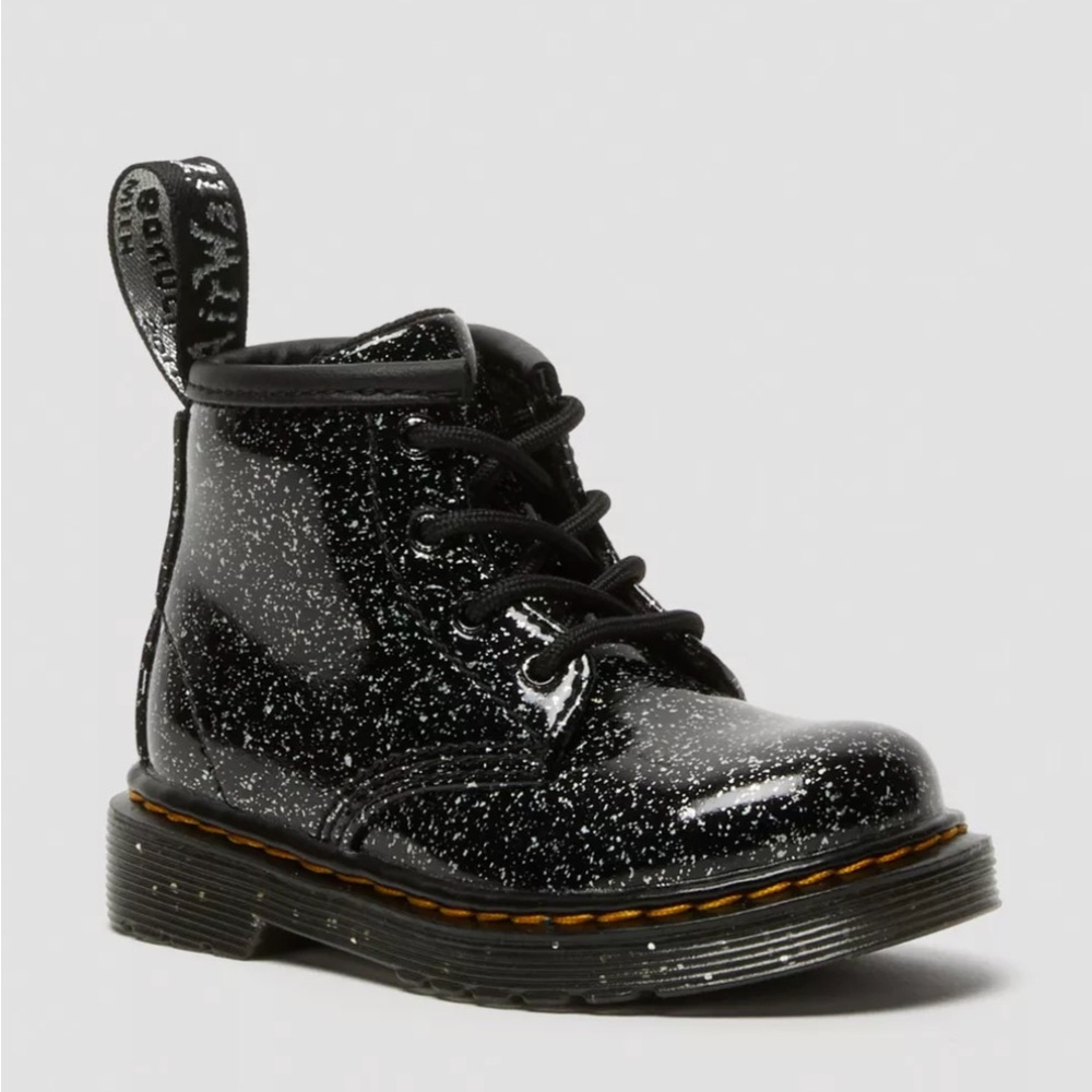 Dr. Martens Baby Infant 1460 Black Cosmic Glitter Ankle Boots NIB 🖤✨ US size 4